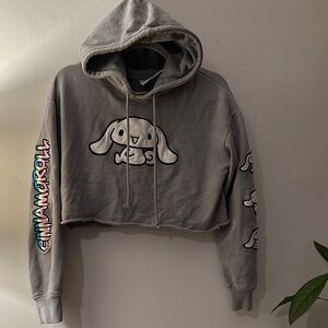 Gray Cropped Hoodie for Women - Preloved